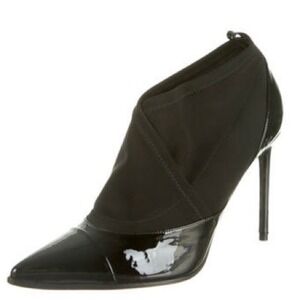 Reed Krakoff Womens Black Patent‎ Pointed Toe Ankle Heeled Boot - Size 38 & 8